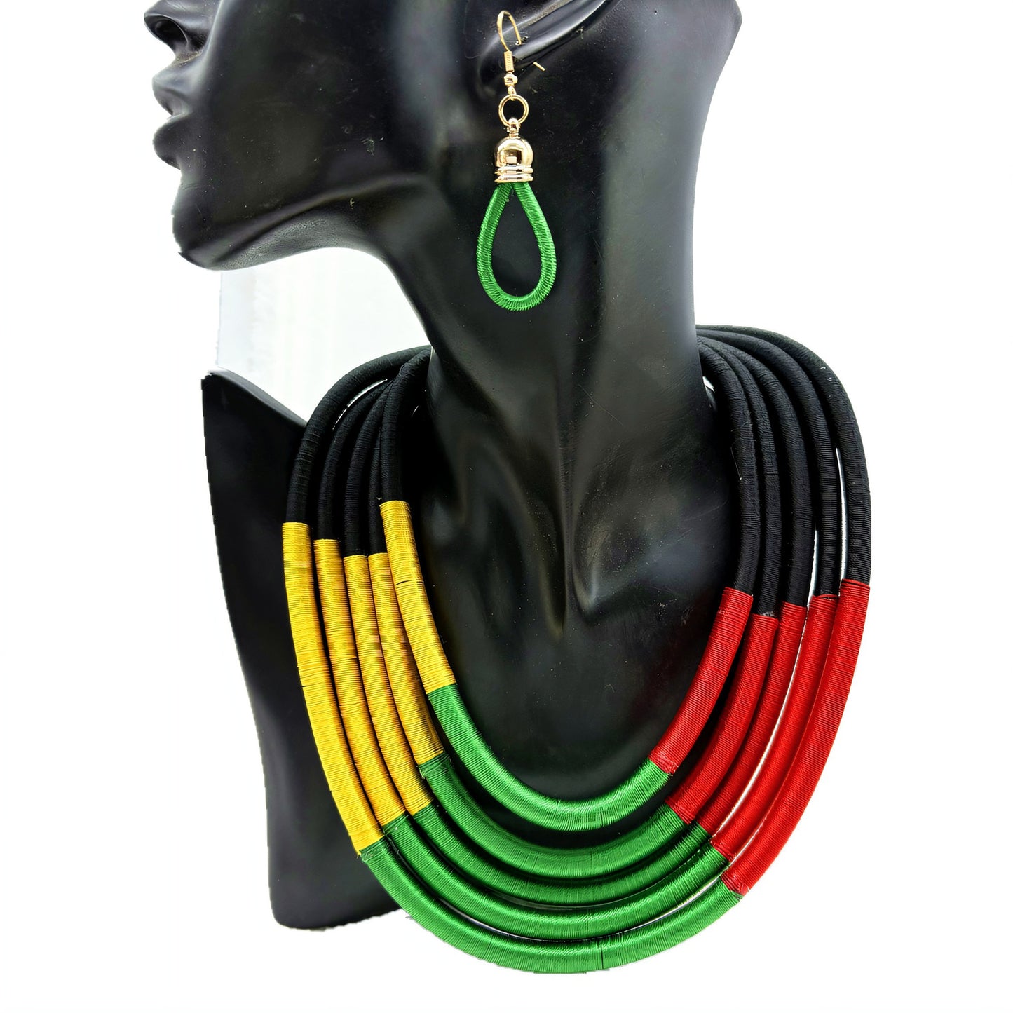 Planderful Savanna Rhythms Necklace and Earrings Set – Fashionable Multi-Layer Design