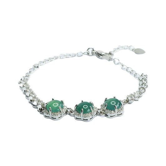 Blue Water Jadeite Summer Blossom Bracelet