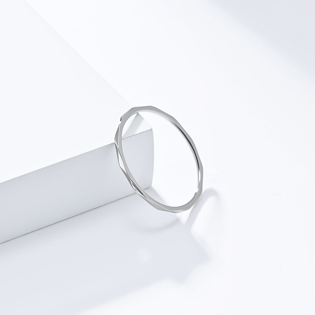 Planderful Titanium Ring Rhombus Style Stackable For Women Light Luxury Everyday Genie Jewelry