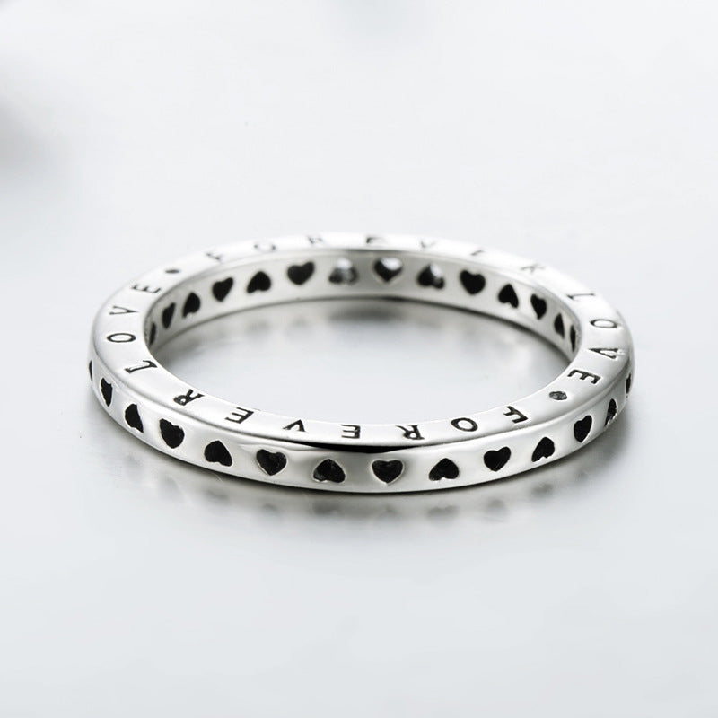 S925 Sterling Silver Heart Ring with Vintage Design, Feminine Charm, and Instagram-Ready Style