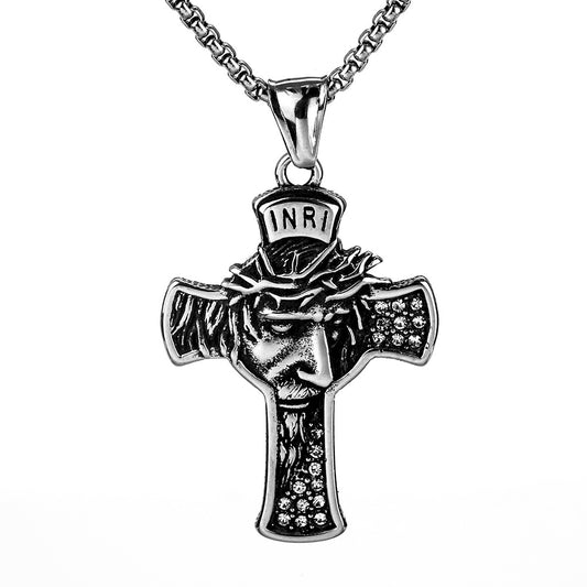 European and American Jewelry Wholesale Titanium Steel Men's Pendant Necklace Cross