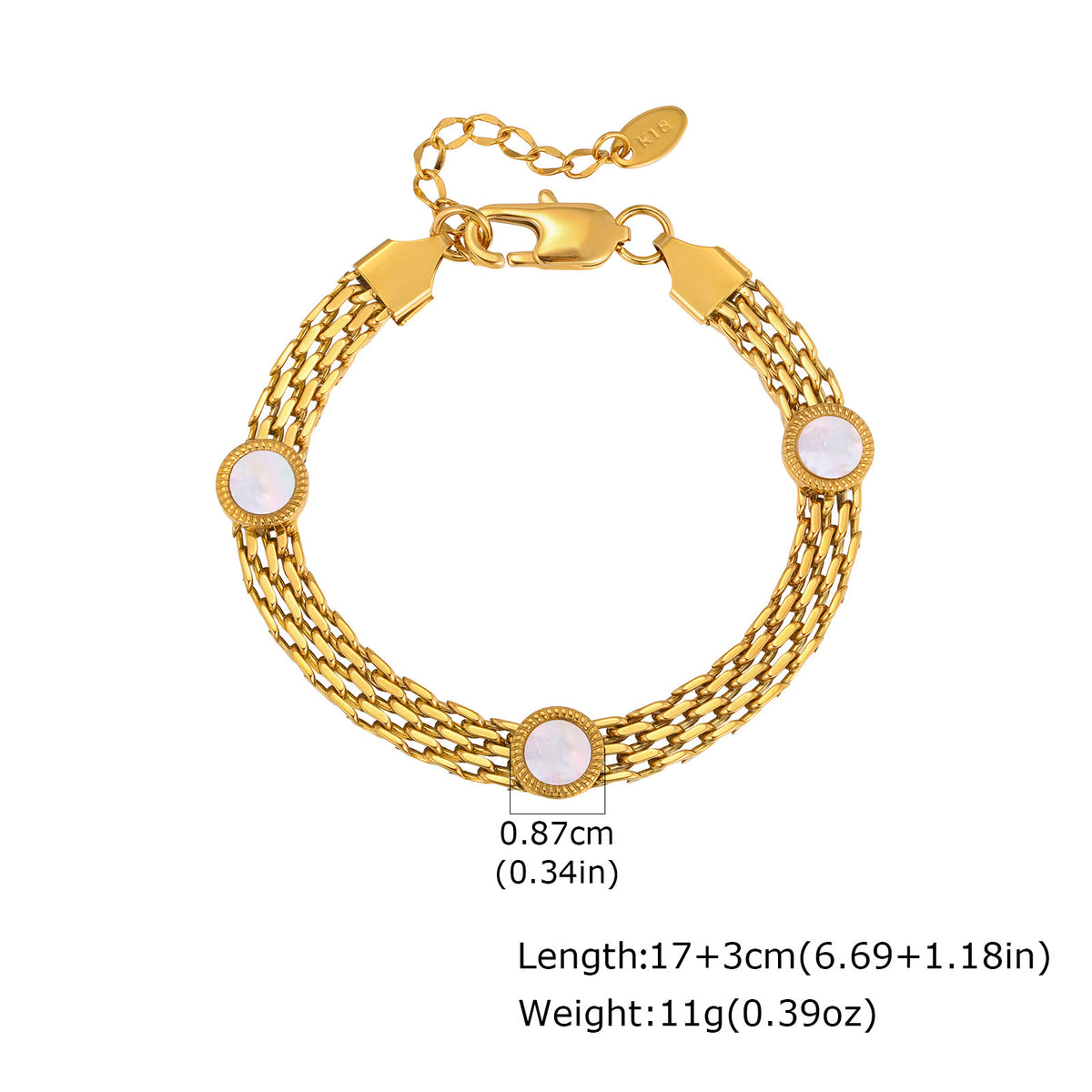 Flower Shell Zircon Stainless Steel Bracelet