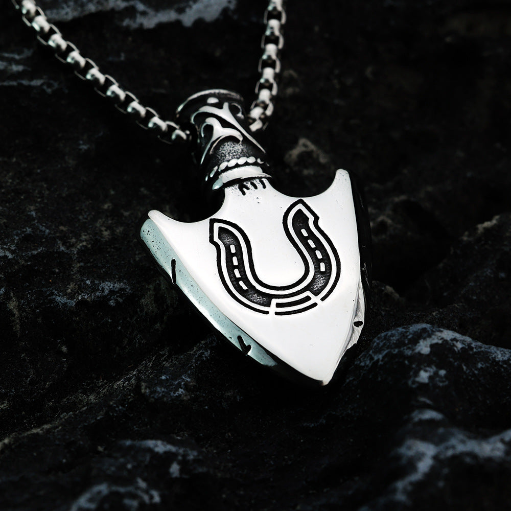 Planderful Viking Rune Triangle Pendant Titanium Steel DoubleSided For Men Norse Legacy Jewelry