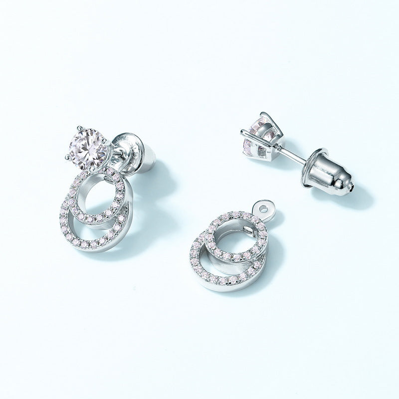 S925 Sterling Silver Moissanite Geometric 5 × 5 mm Stud Earrings