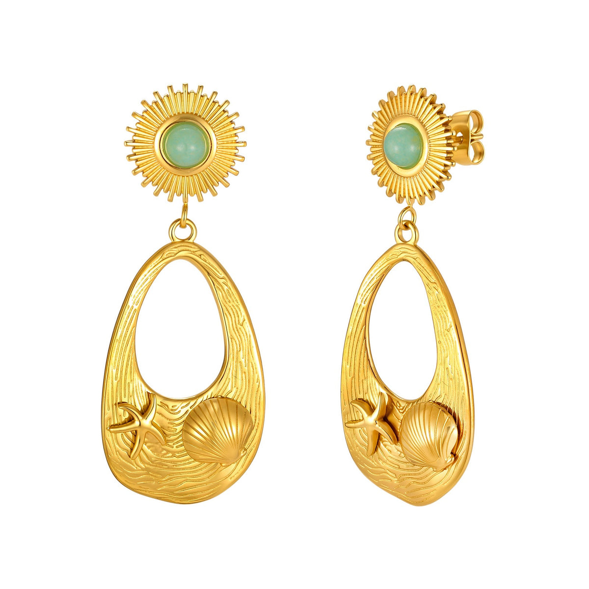 Stainless Steel Floral Earrings