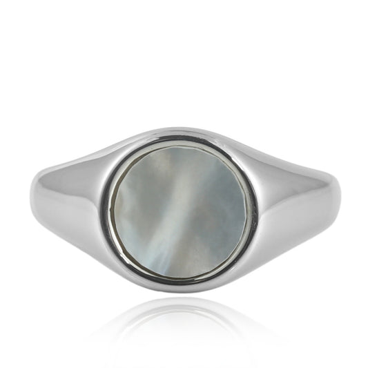 Men's Retro Black Round Ring in Titanium Steel - European and American Style