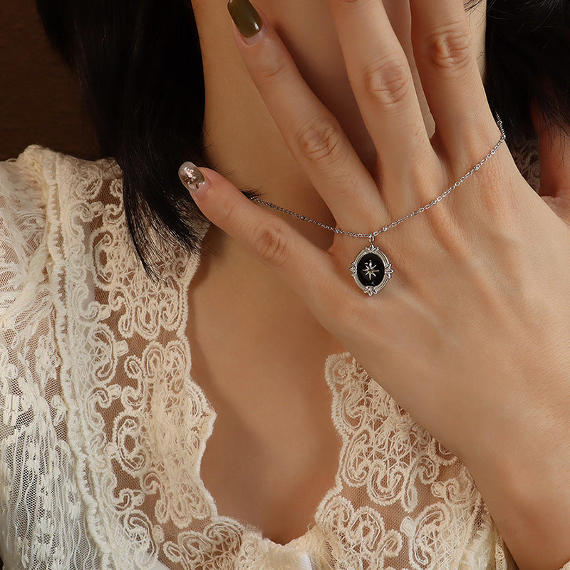 Golden Starry French Court Necklace - Premium Titanium Steel, Fade-Resistant Clavicle Chain