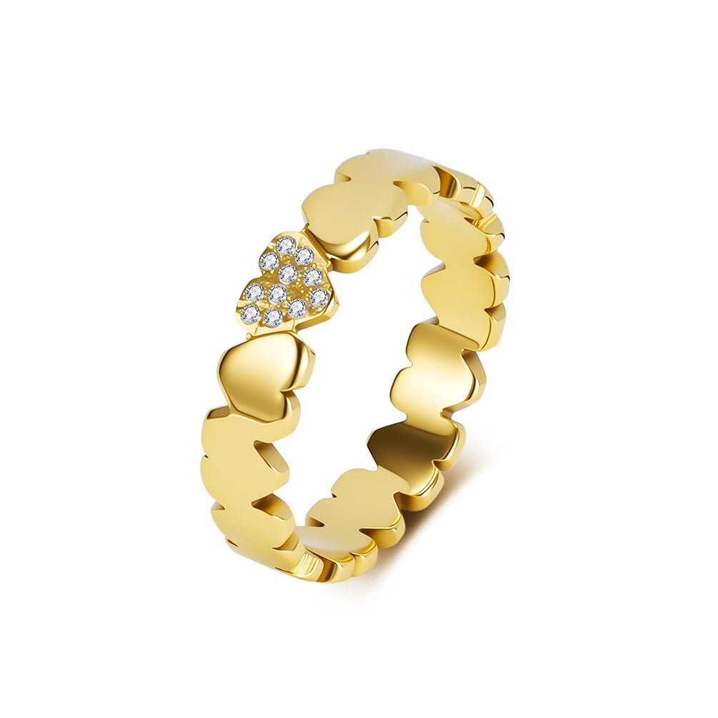 Stainless Steel Zircon Ring