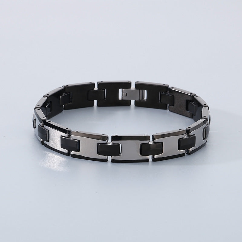 Planderful Unisex Tungsten Steel Adjustable H Shaped Bracelet