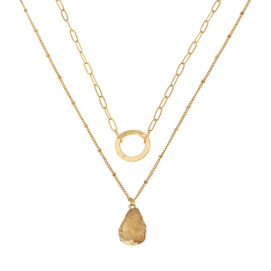 Planderful Vienna Verve Necklace Set – Multi-Layered Geometric Design