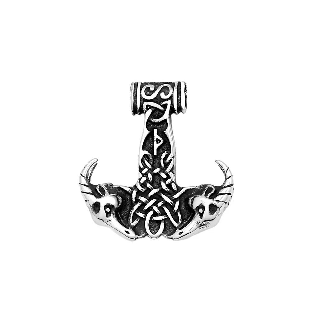 Viking Anchor Stainless Steel Men's Pendant Necklace