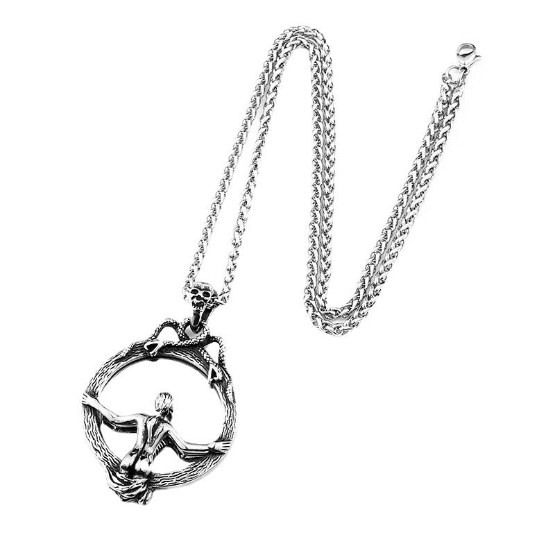 Creative Vintage Titanium Steel Magic Mirror Pendant for Men - Wholesale Retro Accessories