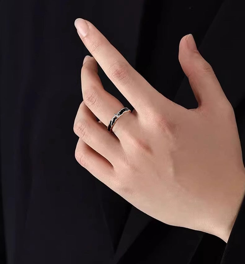 Planderful Everyday Genie Sterling Silver Lone Star Ring For Men Adjustable High End Jewelry