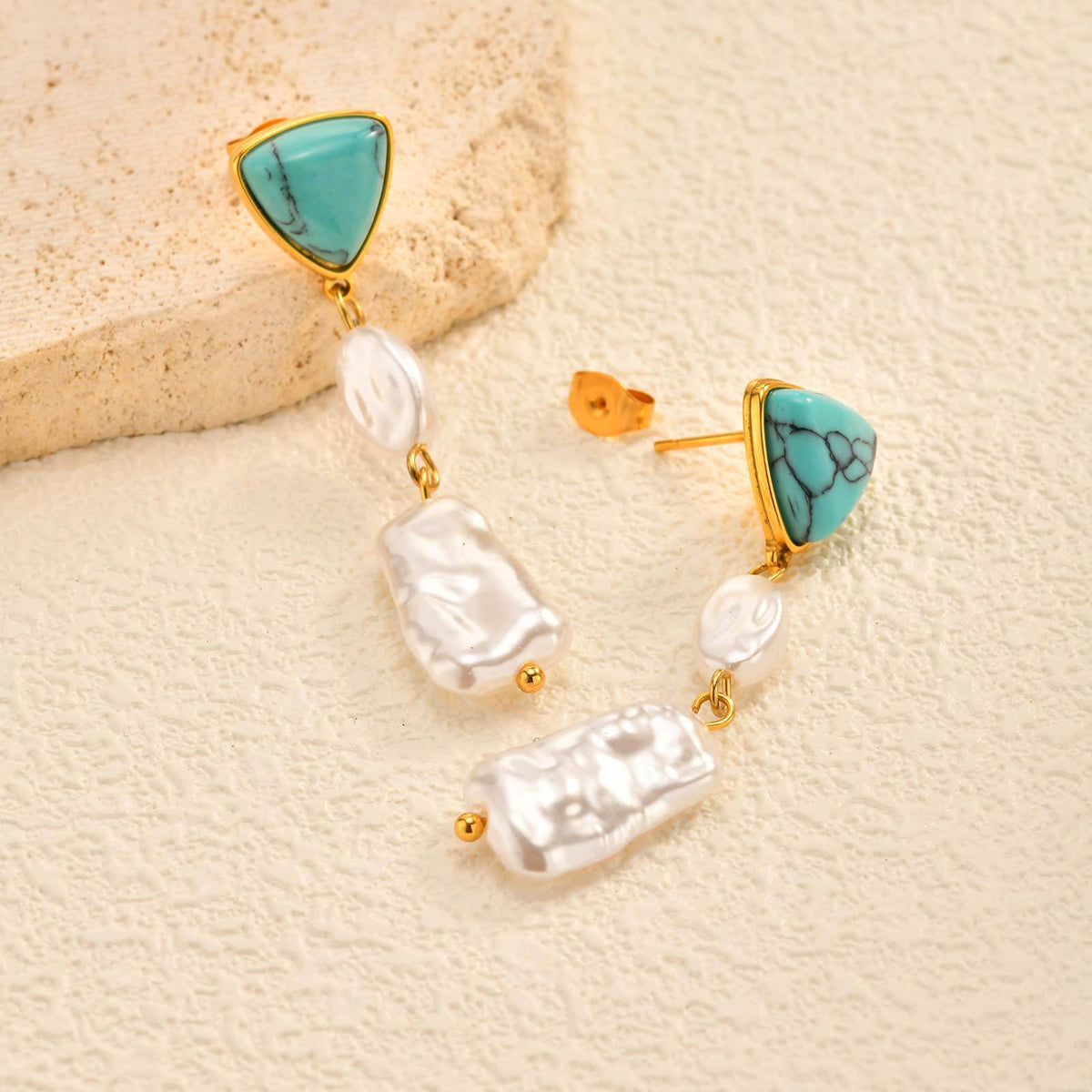 Stainless Steel Pearl Vintage Earrings