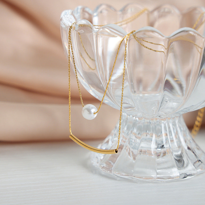 Golden Double-Layer Pendant Necklace for Stylish Women