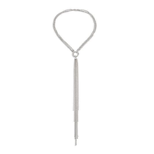 Long Tie Chain Tassel Necklace