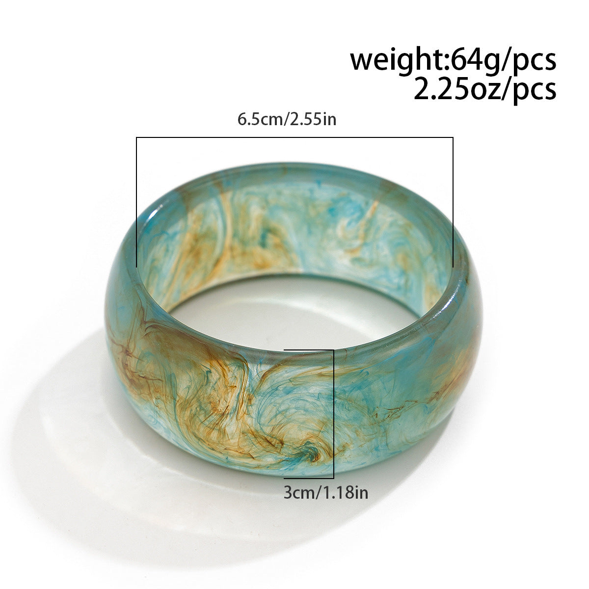 Planderful Vienna Verve Translucent Acrylic Wide Bracelet For Women With Irregular Round Statement Design