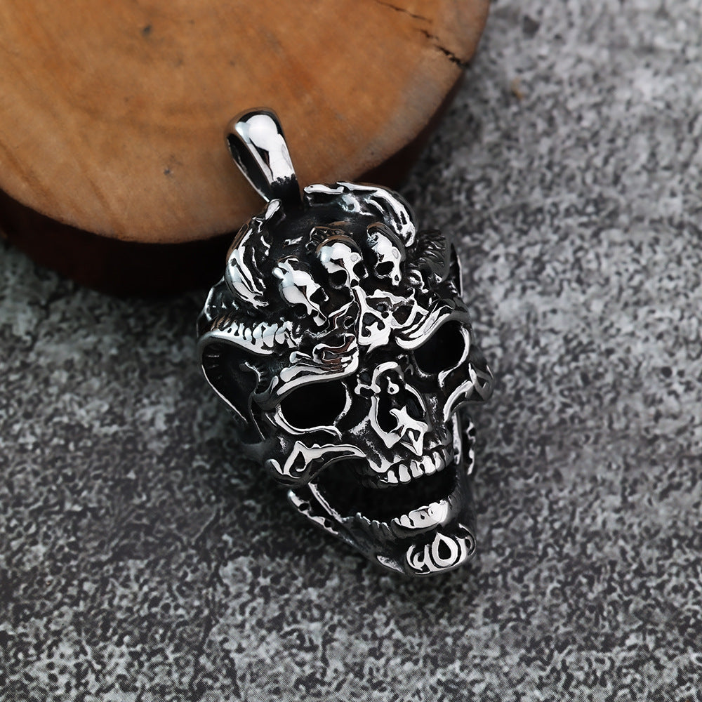 Punk Skull Dragon Stainless Steel Men's Pendant Necklace