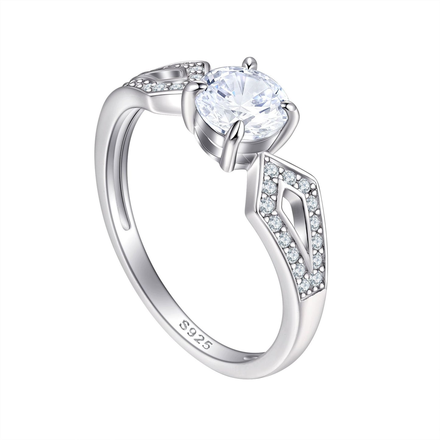 Planderful Sterling Silver Zircon Ring For Women Elegant Luxurious Sparkle Everyday Jewelry