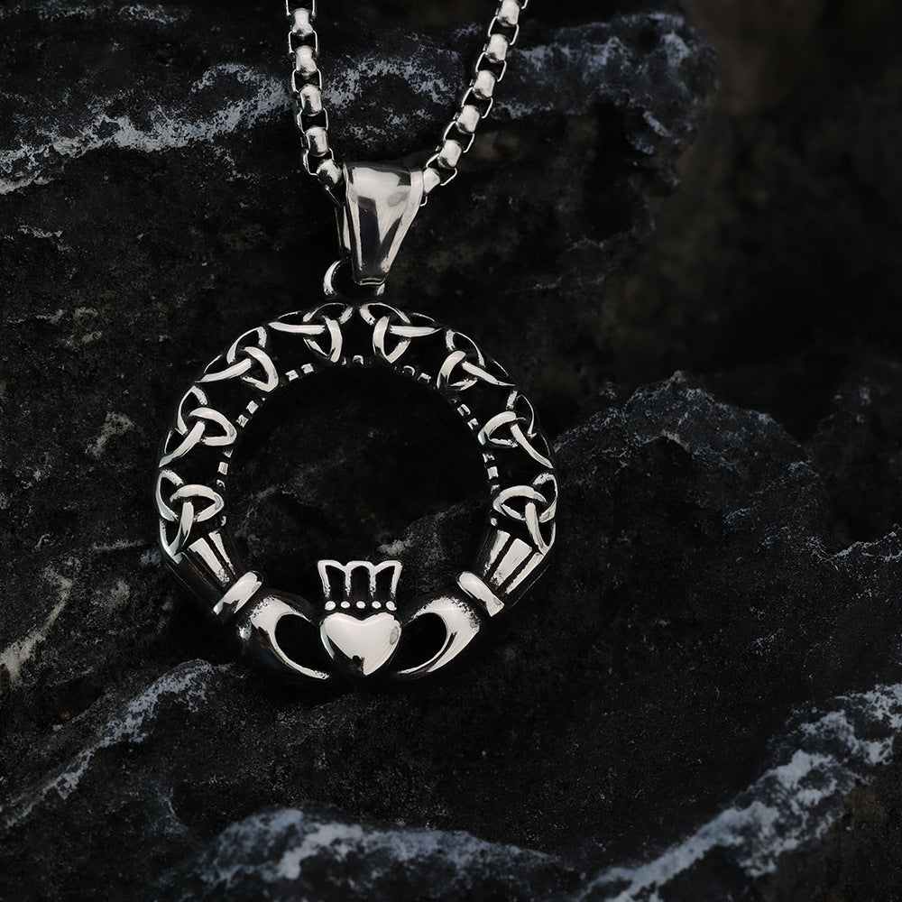 European And American Retro Stainless Steel Men's Pendant Personalized Viking Celtic Knot Necklace For Men