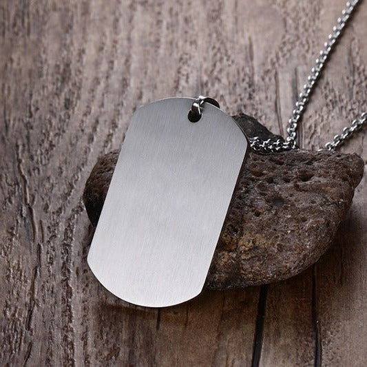 Rainbow Pendant Dog Tag Necklace Titanium Steel Jewelry
