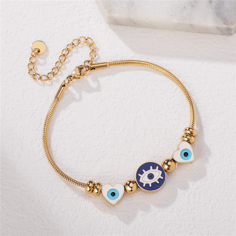 Planderful Omniscient Eyes Titanium Steel Bracelet For Women Protection Jewelry Everyday Genie Collection