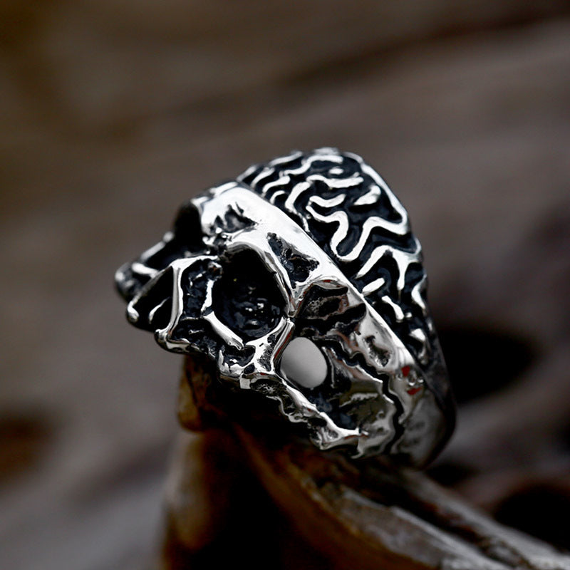 Punk Style Skull Titanium Steel Men's Ring - Wholesale Cross-Border Stainless Steel Collection