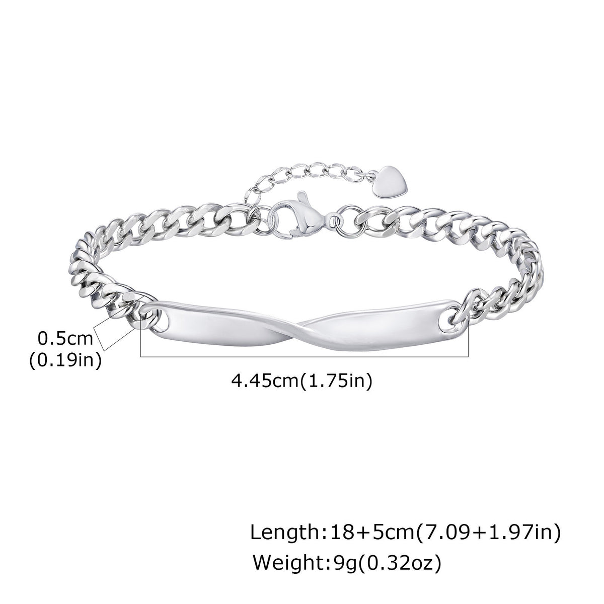 M Bius Couple Significant Stainless Steel Bracelet Unisex