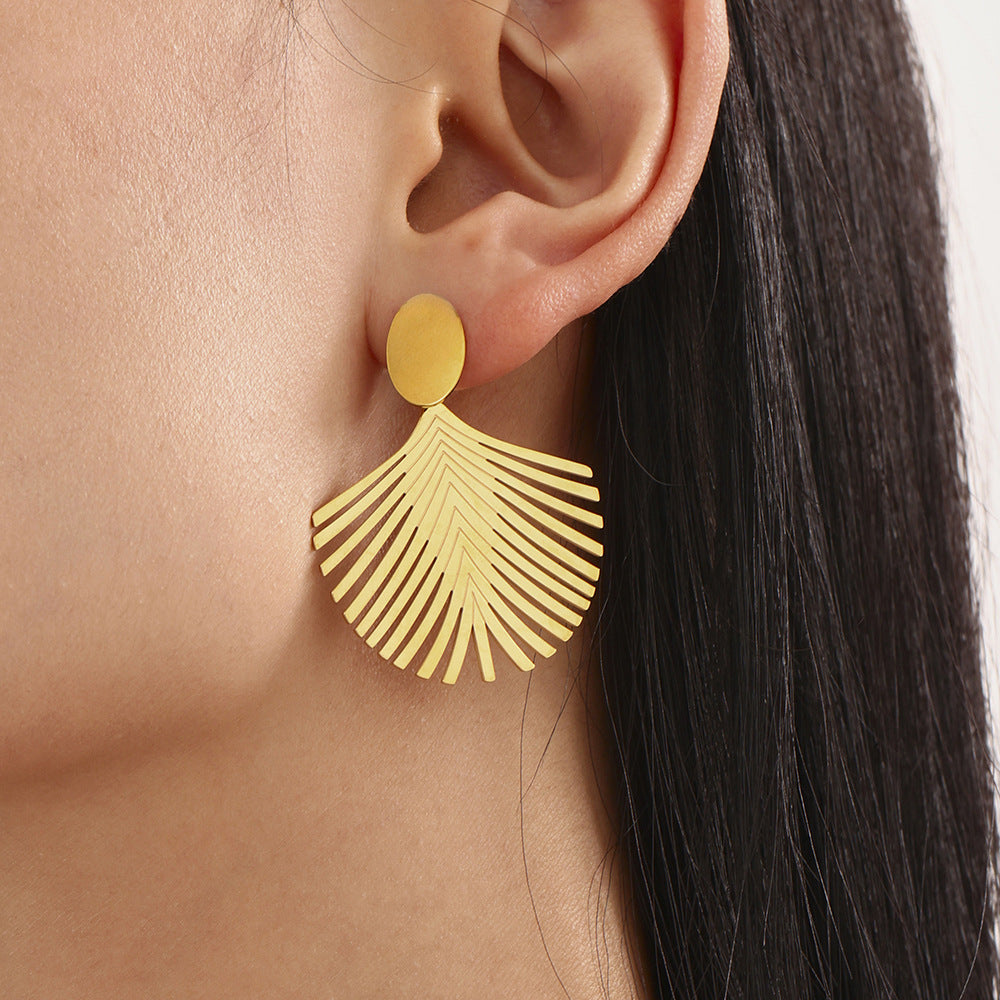 Planderful Gold Plated Stainless Steel Earrings For Women