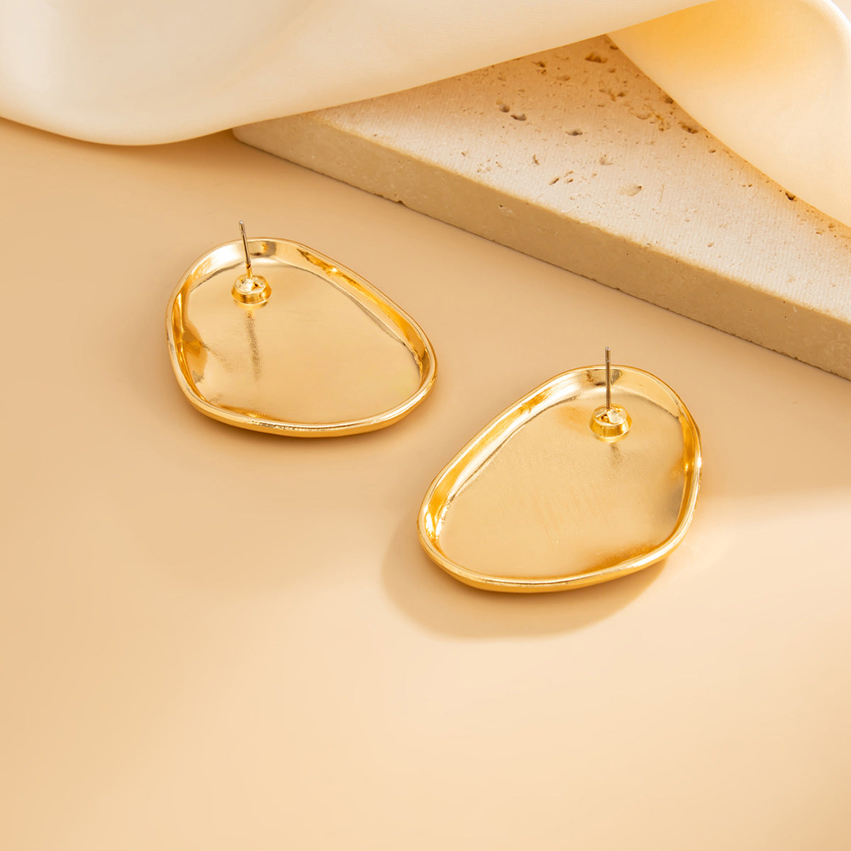 Exaggerated Geometric Metal Stud Earrings For Women By Planderful Vienna Verve Statement Jewelry