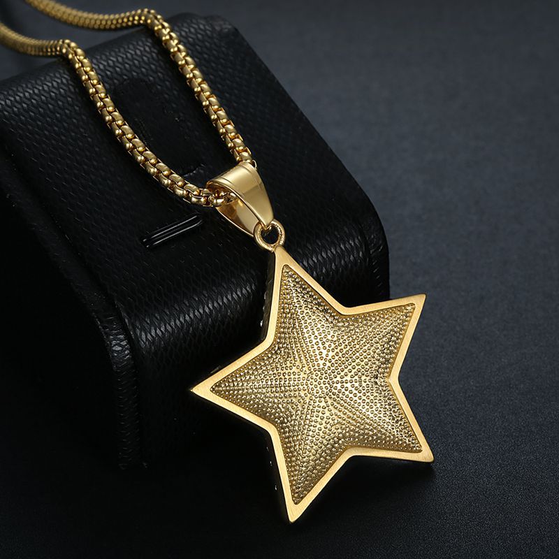 Steel Necklace – Statement Five-Point Star Pendant