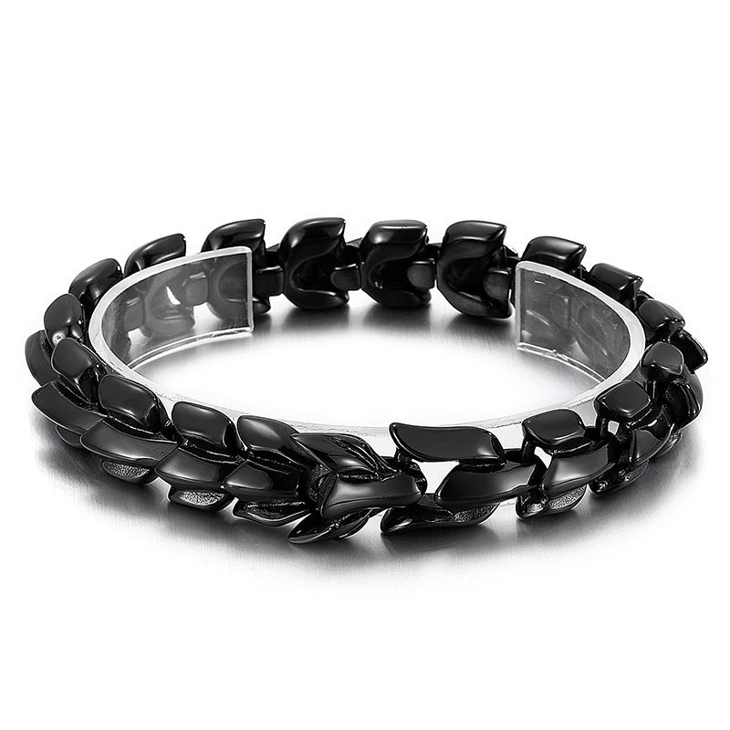 Multi-Color Titanium Steel Men's Bracelet with Vacuum Electroplating - European and American Style Dominant Leader Trend
