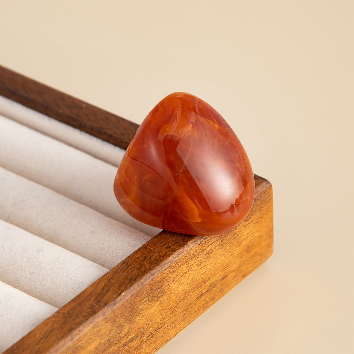 Planderful Collection Resin Ring Vienna Verve Bold Color Smudge Geometric Wide Statement Unisex Jewelry