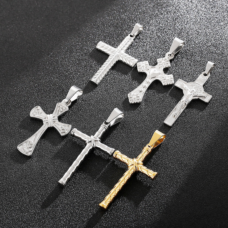 Bold Cross Titanium Steel Pendant - Bold and Stylish Men's Jewelry Piece