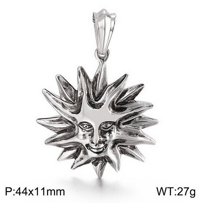 Planderful Sun God Pendant Stainless Steel Men Necklace