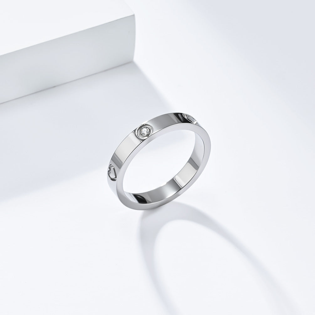 Planderful Zircon Inlaid Gold Plated Titanium Steel Ring For Women Light Luxury High End Jewelry