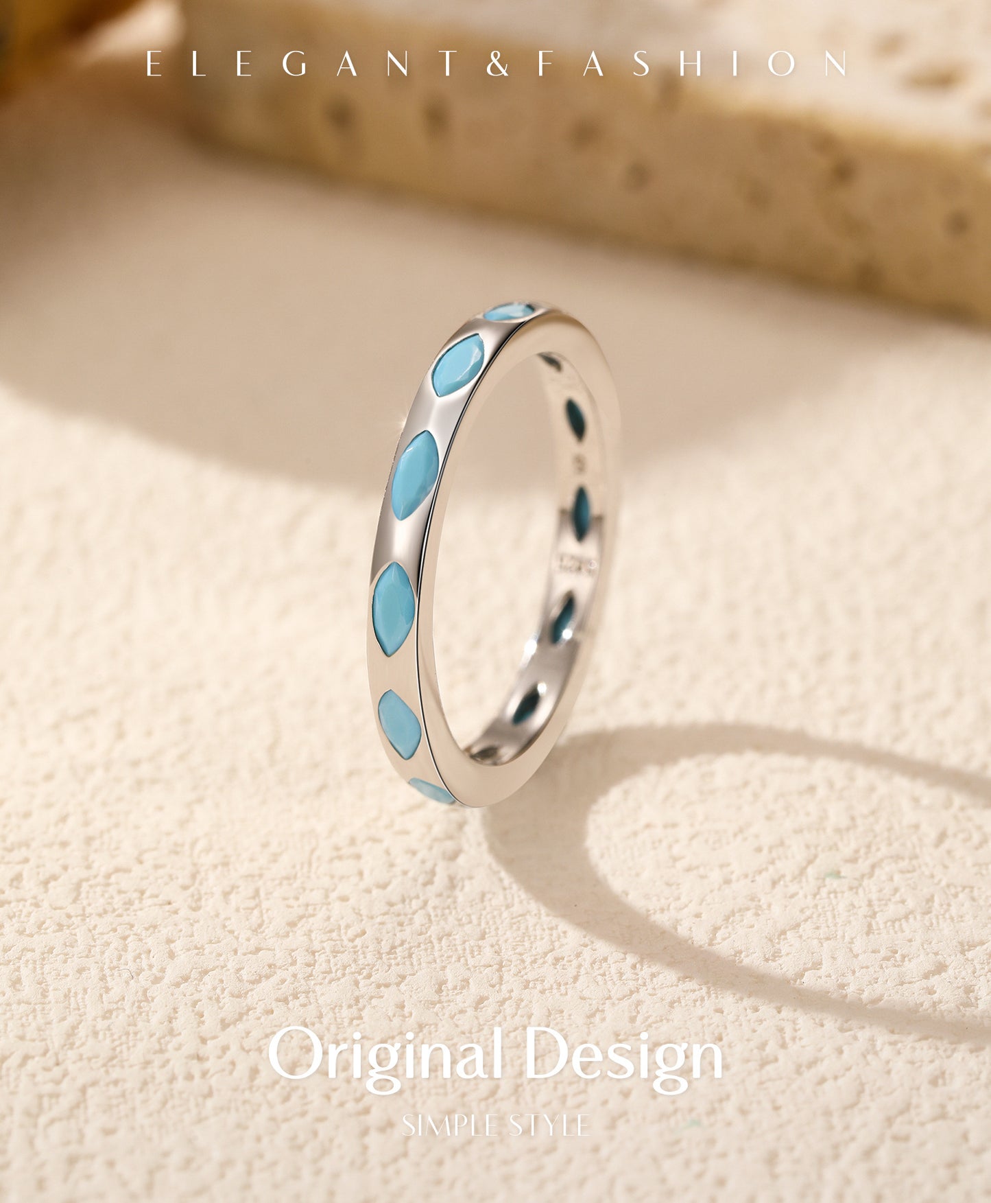 Planderful Everyday Genie Ring – Retro Art Turquoise Inlay