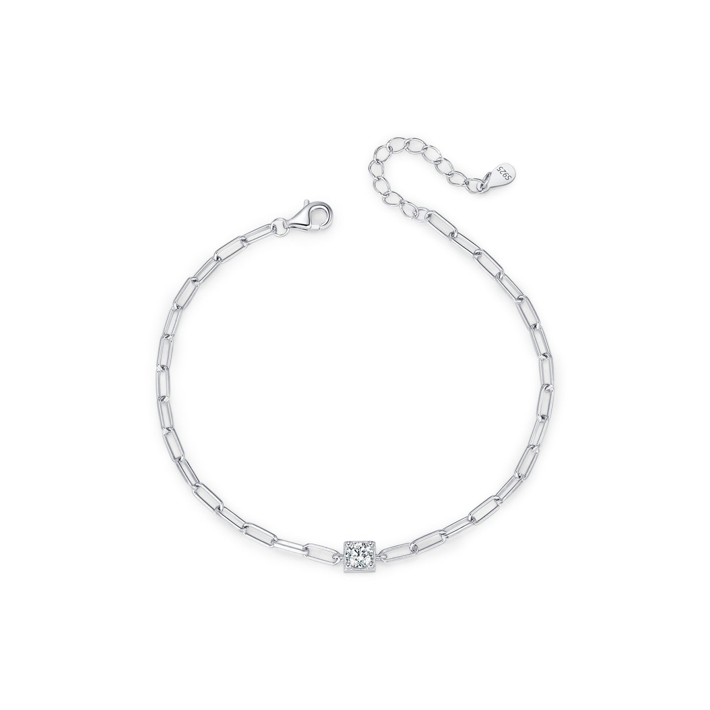 Planderful Moissanite Diamond Bracelet – Light Luxury Geometric Design