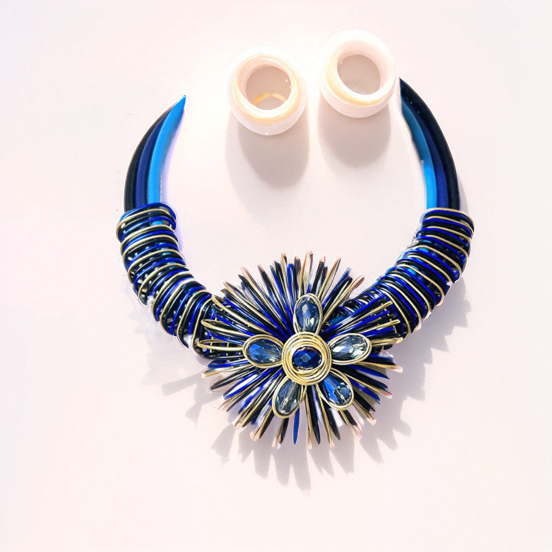 Aluminum Flower Handmade Necklace Set - Savanna Rhythms Collection