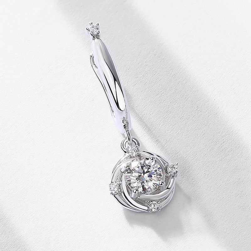 S925 Sterling Silver Moissanite Flower 5 × 5 mm Stud Earrings