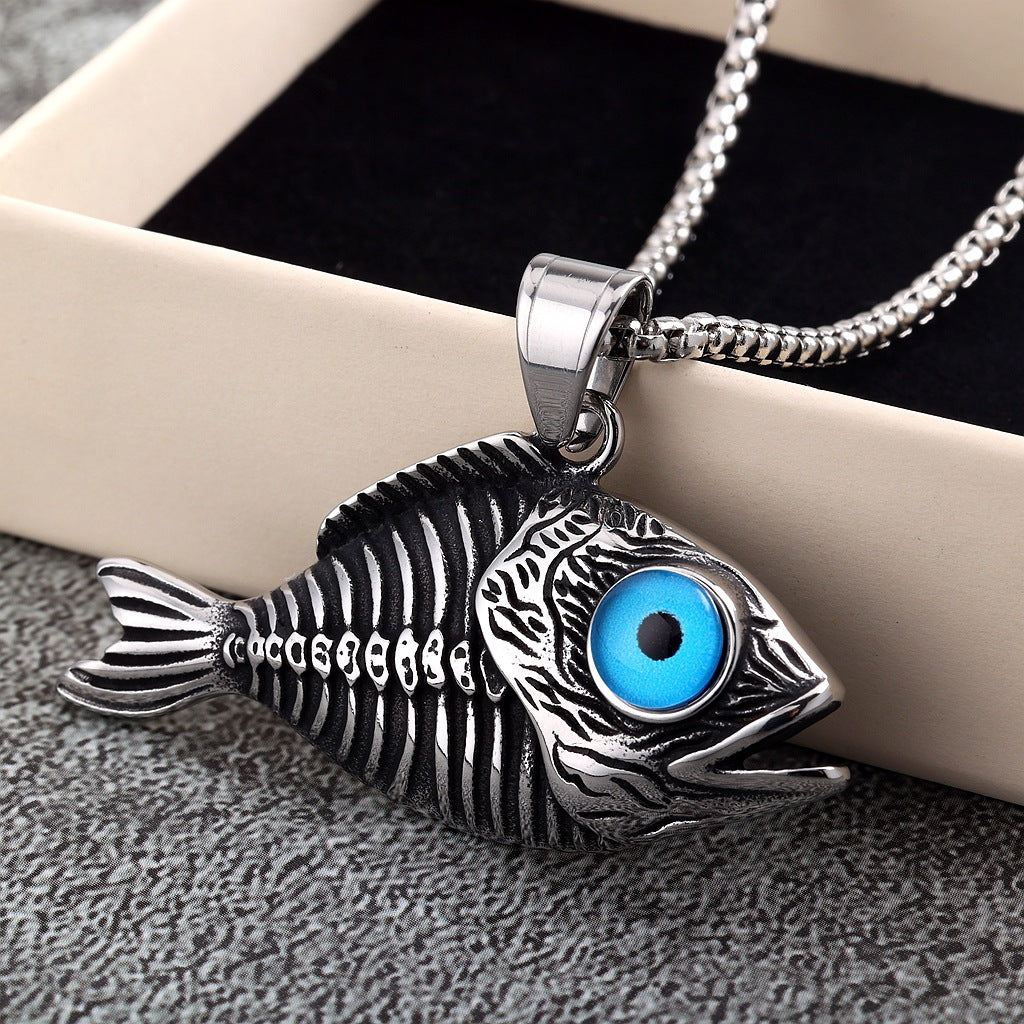 Vintage Stainless Steel Pendant Necklace