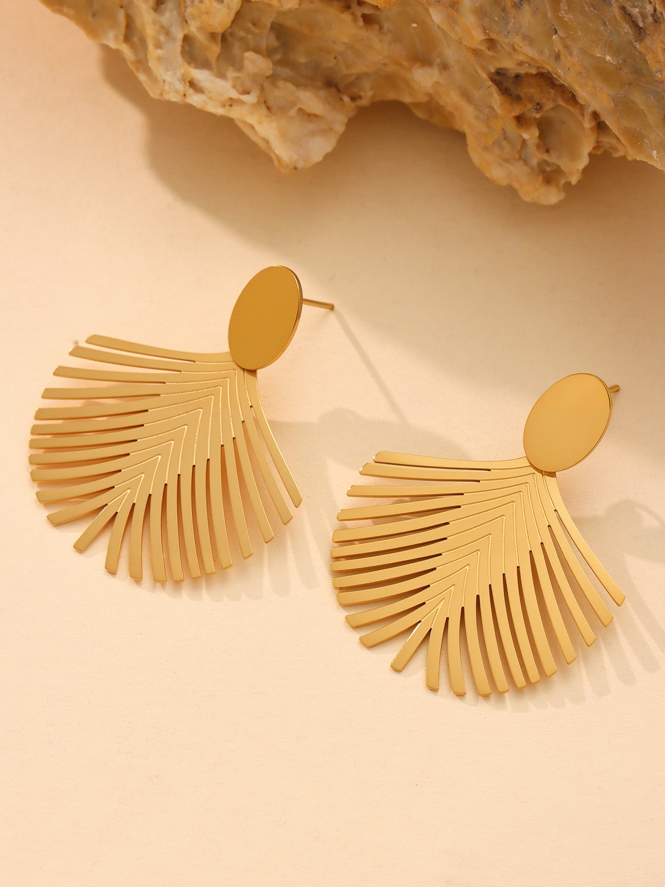 Planderful Gold Plated Stainless Steel Earrings For Women