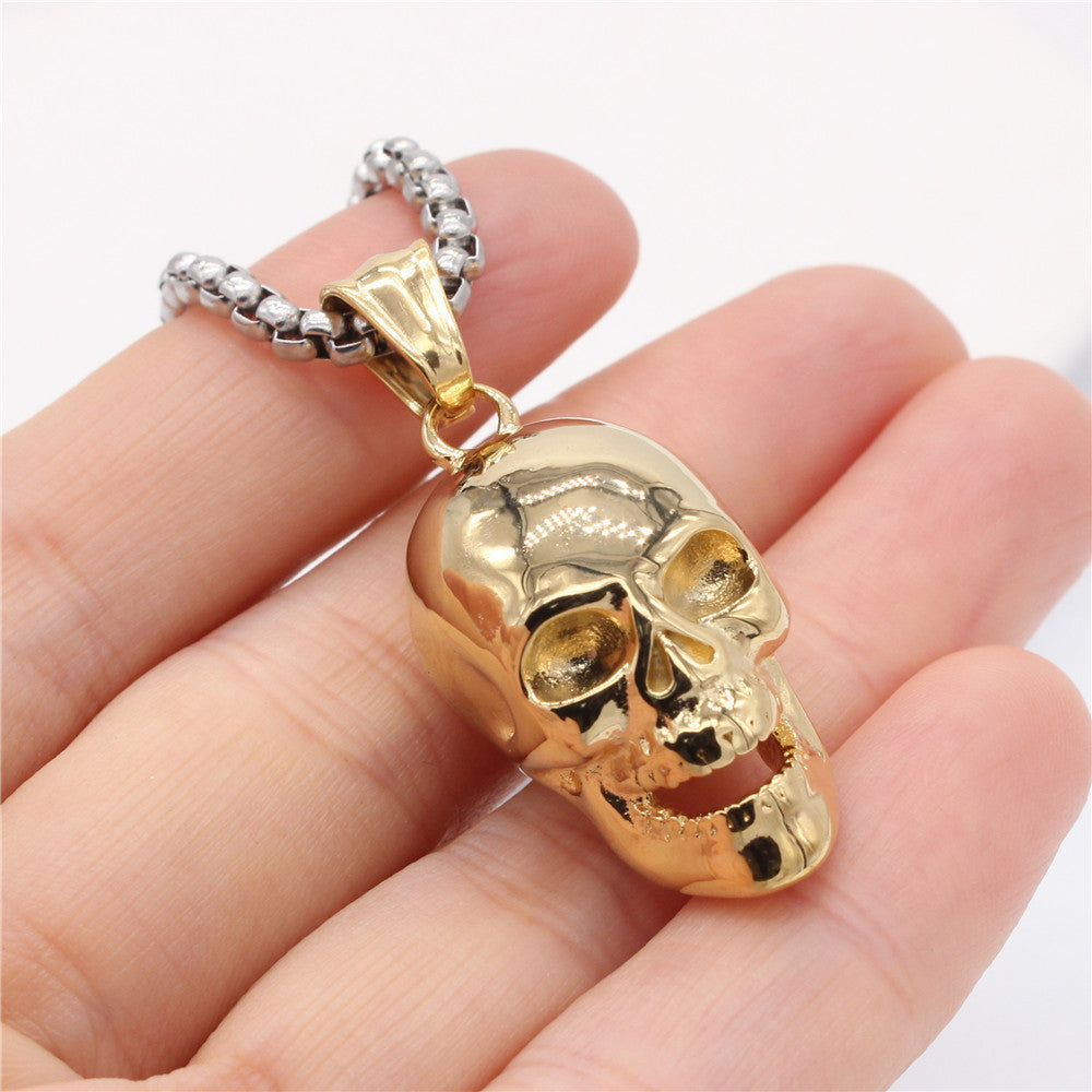 Titanium Steel Skull Pendant Personalized Retro Style For Men And Unisex Jewelry With Protection Statement By Planderful