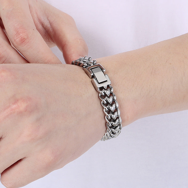 Planderful Men Bracelet Gold Plated Interwoven Love Chain