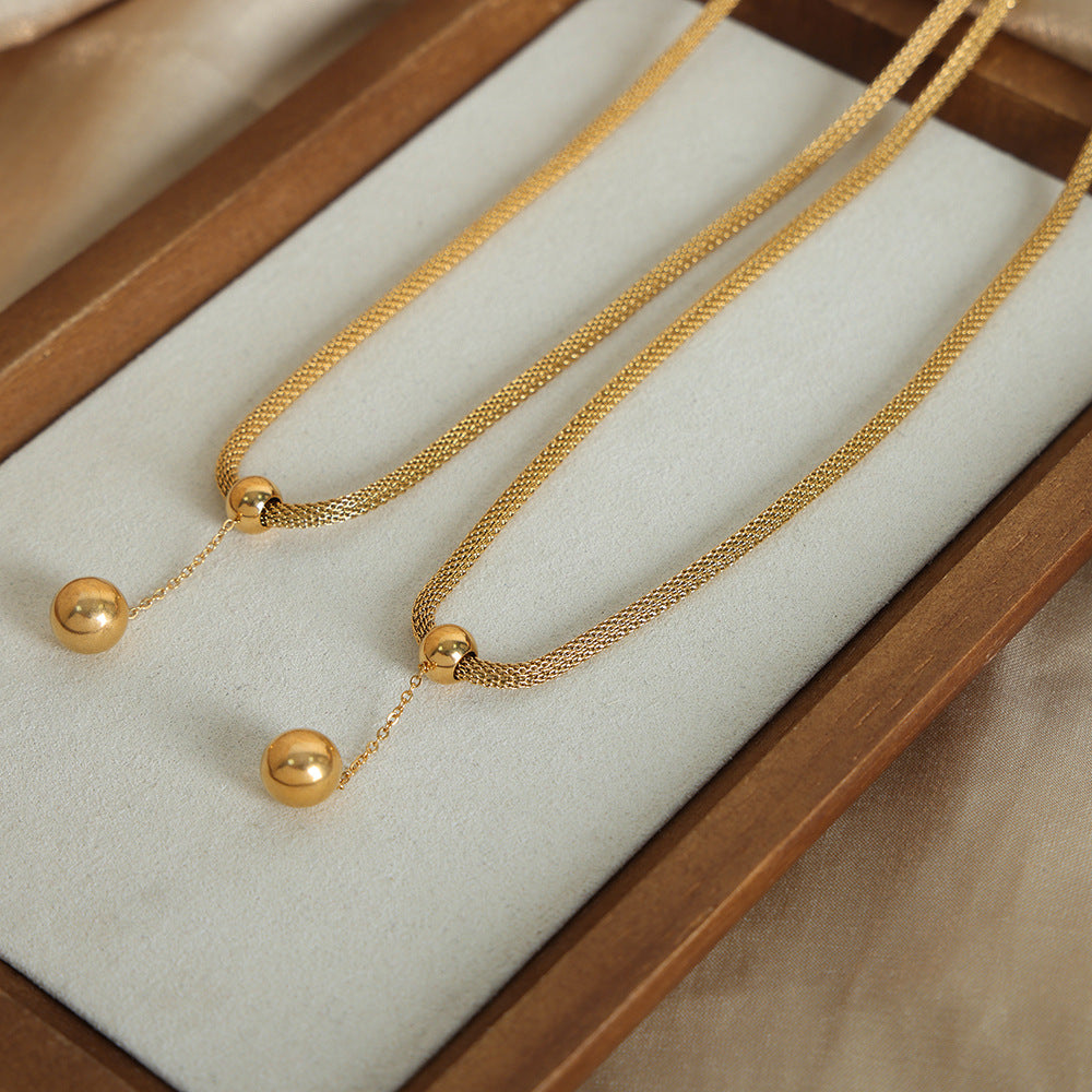 Regal Gold-Plated Bead Pendant Necklace - Luxe Spring Jewelry