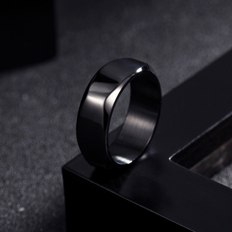 Planderful Everyday Genie Men Titanium Steel Ring 8mm Wide Durable Minimalist Jewelry For Modern Men