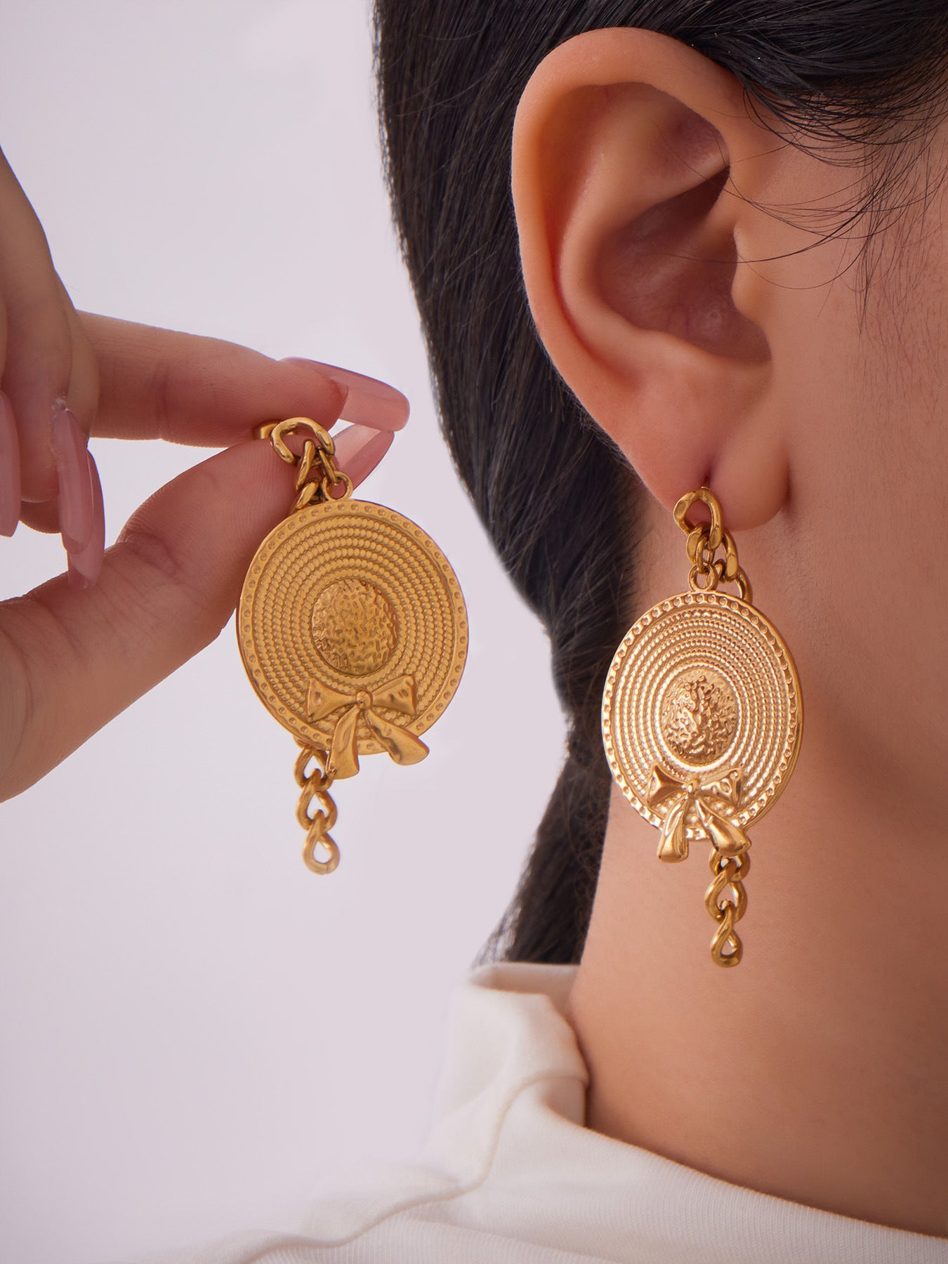 Planderful Eco Friendly Bow Top Hat Fringed Earrings