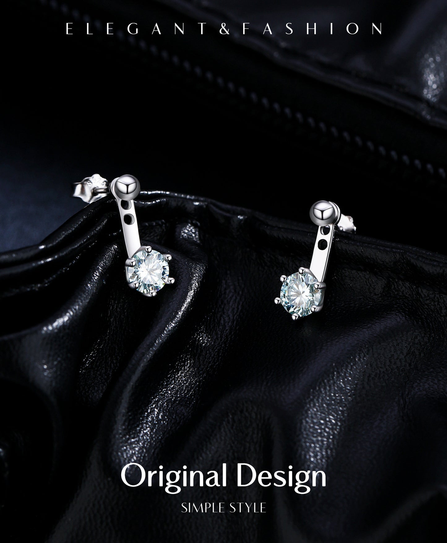 Planderful Moissanite Sparkling Earrings – Elegant Two-Wear Design