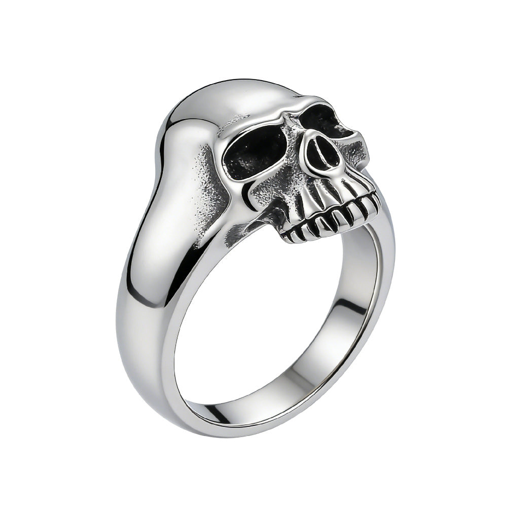 Planderful Titanium Skull Ring For Men Unisex Retro Gothic Protection Symbol Jewelry Everyday Genie Collection