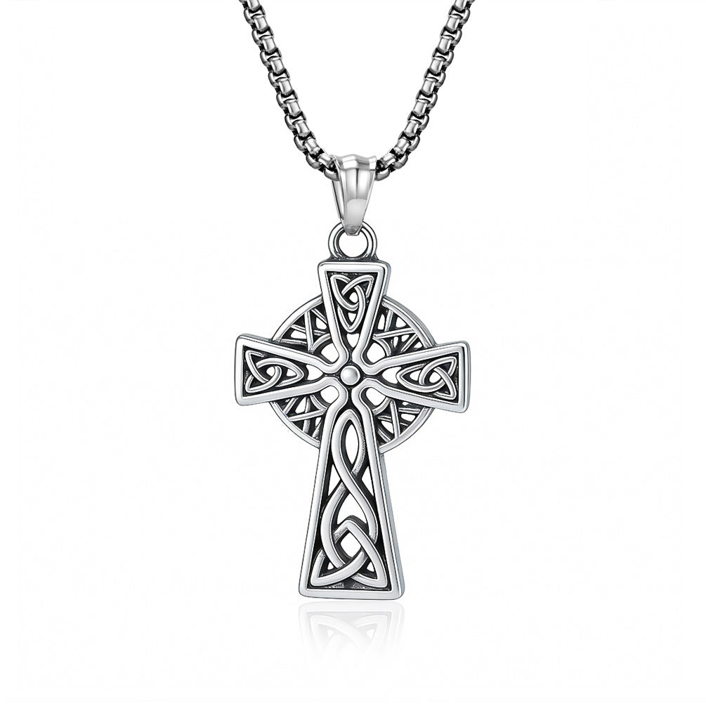Steel Necklace - Vintage Nordic Celtic Cross